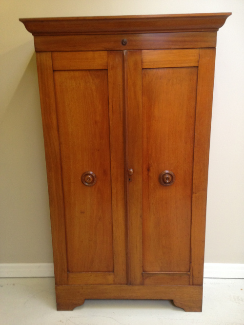 small mid victorian mahogany cupboard / wardrobe